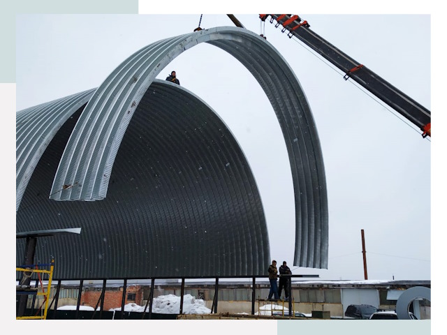 Полукруглые ангары в Ишимбае